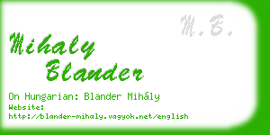 mihaly blander business card