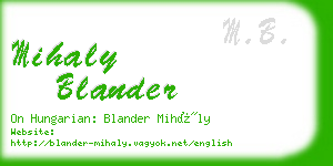 mihaly blander business card